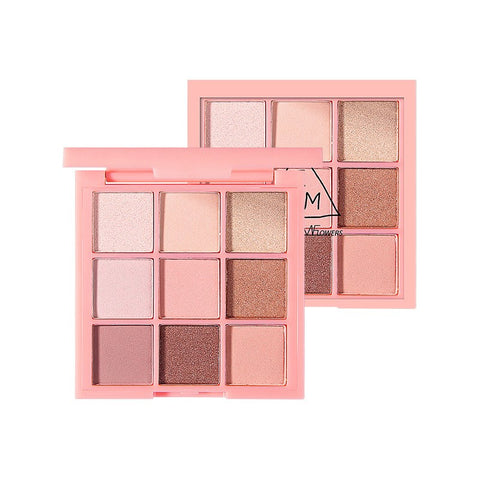 9 Color Pink Beauty Glazed Makeup Eyeshadow Pallete Makeup Brushes Shimmer Pigmented Eye Shadow Palette Make Up Palette