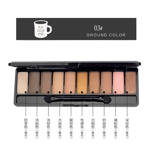 10 Colors Matte Eyeshadow Palette Eyes Makeup Shimmer Pearl Pigment Professional Mineral Eye Shade Waterproof Beauty Pallete