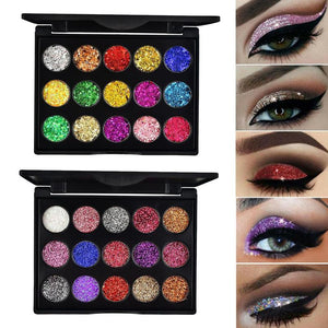 15 Colors Glitter Eyeshadow Makeup Pallete Matte Eye Shadow Palette Shine Diamond Eyeshadow Powder Pigment Kit