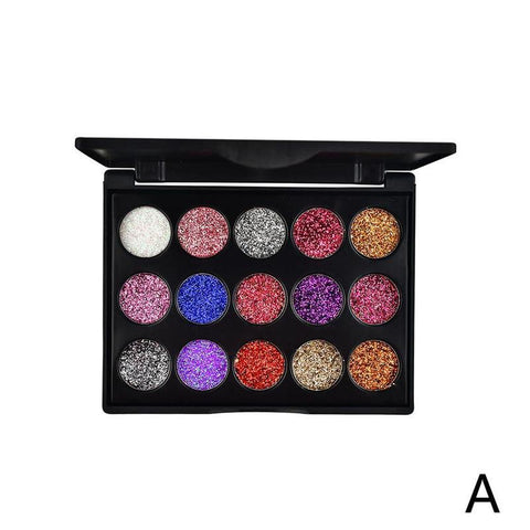 15 Colors Glitter Eyeshadow Makeup Pallete Matte Eye Shadow Palette Shine Diamond Eyeshadow Powder Pigment Kit