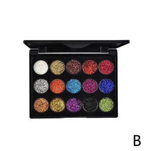 15 Colors Glitter Eyeshadow Makeup Pallete Matte Eye Shadow Palette Shine Diamond Eyeshadow Powder Pigment Kit