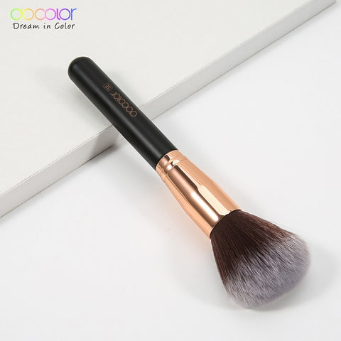 Docolor pincéis de maquiagem conjunto para fundação pó mistura eyeshadow sobrancelha compõem escova punho madeira cosméticos ferramentas beleza