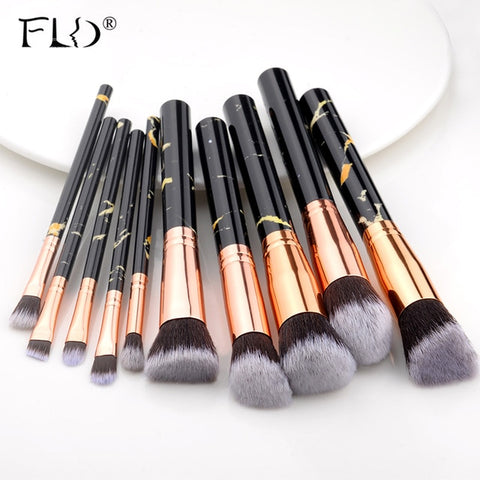 Fld5/15 pçs pincéis de maquiagem conjunto de ferramentas cosméticos pó sombra para os olhos fundação blush mistura beleza compõem escova maquilagem