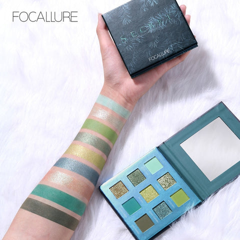 Focallure 2019 nova paleta de sombra verde fácil de usar alta qualidade sombra de olho em pó shimmer sombra pallete olhos maquiagem