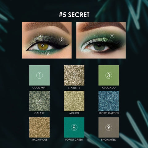 Focallure 2019 nova paleta de sombra verde fácil de usar alta qualidade sombra de olho em pó shimmer sombra pallete olhos maquiagem