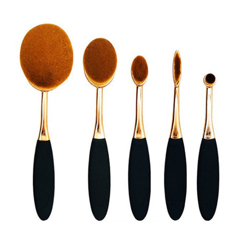 Professional 10 pcs/set Rose Gold Oval Makeup Brushes set Super Soft Makeup Brush Set Foundation Powder Brush Comestic Tools Kit