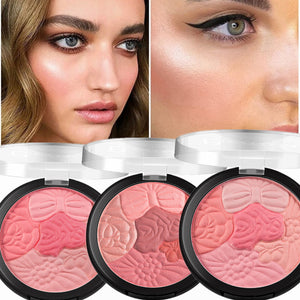 Face Blush Makeup Palette Petal Matte Blusher Highlighter Powder Contour Cheek Rouge Easy to Wear Make Up Natural Minerals