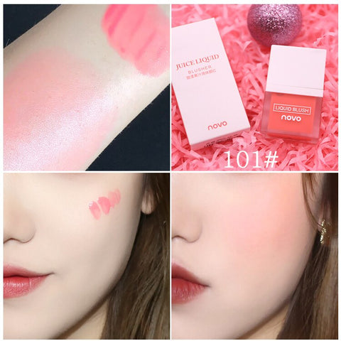 NOVO Makeup Face Liquid Blusher Sleek Silky Juice Blush Long Lasting Natural Cheek Blush Face Contour Make Up Korean Waterproof