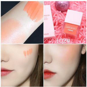 NOVO Makeup Face Liquid Blusher Sleek Silky Juice Blush Long Lasting Natural Cheek Blush Face Contour Make Up Korean Waterproof