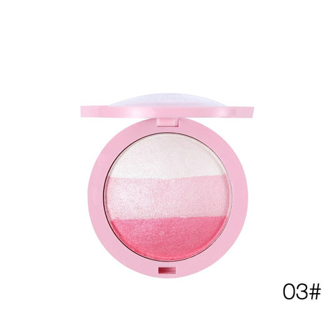 BY NANDA 3 Colors Baked Blush Makeup Natural Baked Blusher Powder Palette Charming Cheek Color Make Up Face Blusher Cosmetic