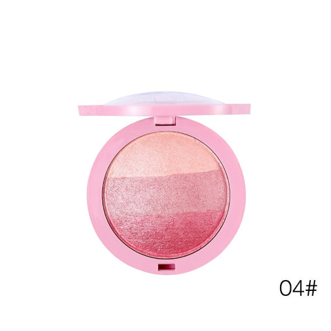 BY NANDA 3 Colors Baked Blush Makeup Natural Baked Blusher Powder Palette Charming Cheek Color Make Up Face Blusher Cosmetic