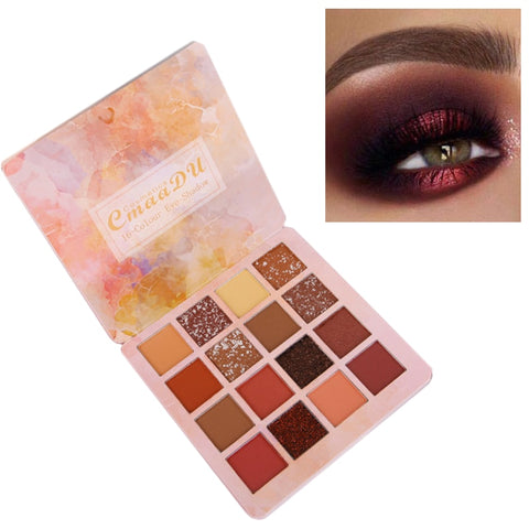 Glitter Eyeshadow Pallete Shimmer Matte Nude Eye Shadow Makeup Kit Palette Metallic Smoky Eyeshadow Powder Pigmented Waterproof