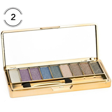 Professional Eye Shadow Pallete Makeup 9 Colors Diamond Bright Glitter Shiny Eyeshadow Make Up Palette Waterproof With Brush