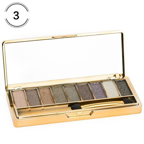 Professional Eye Shadow Pallete Makeup 9 Colors Diamond Bright Glitter Shiny Eyeshadow Make Up Palette Waterproof With Brush