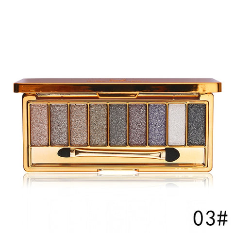 Professional Eye Shadow Pallete Makeup 9 Colors Diamond Bright Glitter Shiny Eyeshadow Make Up Palette Waterproof With Brush