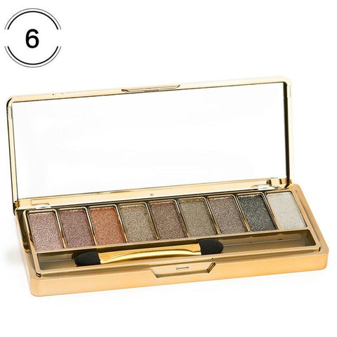 Professional Eye Shadow Pallete Makeup 9 Colors Diamond Bright Glitter Shiny Eyeshadow Make Up Palette Waterproof With Brush