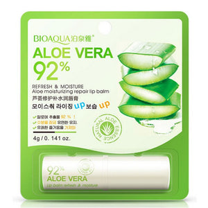 BIOAQUA Natural Aloe Moisturizing Lip Balm Colorless Refine Repair Lip Wrinkles for Woman Winter Lip Care 1 Pcs