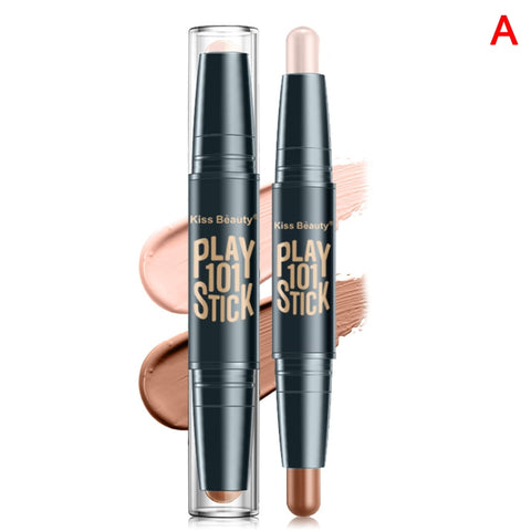 Double Ended Highlighter Stick 3D Face Concealer Contouring Makeup Full Cover Contour Pen TY99