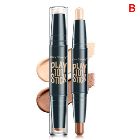 Double Ended Highlighter Stick 3D Face Concealer Contouring Makeup Full Cover Contour Pen TY99