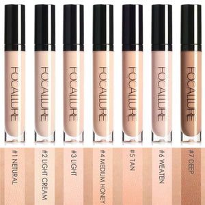 FOCALLURE Full Cover 8 Colors Liquid Concealer Makeup 6ml Eye Dark Circles Cream Face Corrector Waterproof Make Up Base Cosmeti