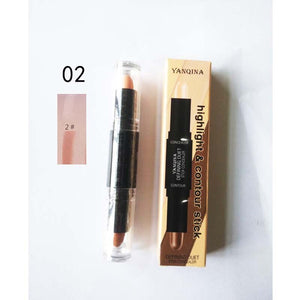 Facial Concealer High-gloss Foundation Foundation Contour Stick Beauty Makeup Cream Concealer Camouflage Pen 2-in-1 Double-heade