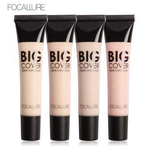 FOCALLURE Big Cover Liquid Concealer Moisturizing Oil-control Waterproof Contour Makeup Face Primer Face Cream Concealer