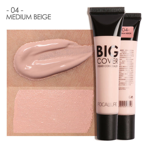 FOCALLURE Big Cover Liquid Concealer Moisturizing Oil-control Waterproof Contour Makeup Face Primer Face Cream Concealer