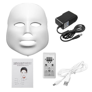 7 Colors Photon Electric LED Facial Mask Light Therapy LED Face Mask with Neck Skin Rejuvenation Anti Acne Wrinkle Beauty Tools