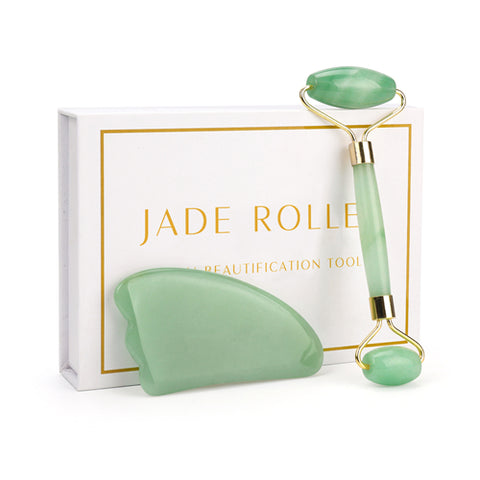 Rosa rolo de quartzo emagrecimento rosto massageador ferramenta levantamento jade natural rolo massagem facial pedra pele massagem cuidados beleza conjunto caixa