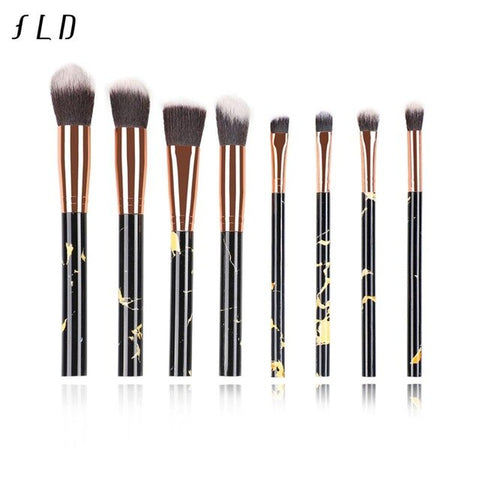 Fld 10 Pcs/8 Pcs Professionele Make-Up Borstel Set Gereedschap Powder Foundation Oogschaduw Lip Eyeliner Blush Marmer Gezicht Make-Up borstels