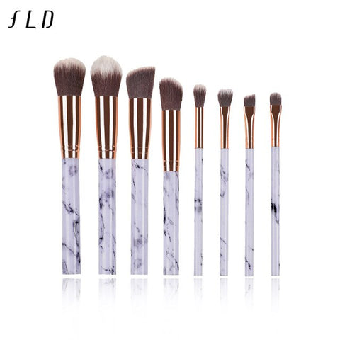 Fld 10 Pcs/8 Pcs Professionele Make-Up Borstel Set Gereedschap Powder Foundation Oogschaduw Lip Eyeliner Blush Marmer Gezicht Make-Up borstels