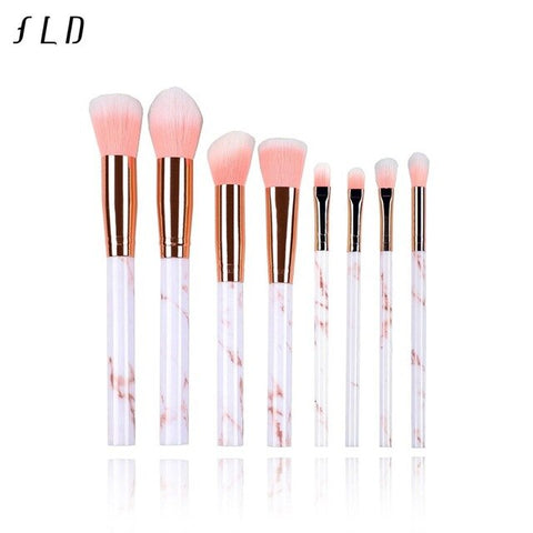 Fld 10 Pcs/8 Pcs Professionele Make-Up Borstel Set Gereedschap Powder Foundation Oogschaduw Lip Eyeliner Blush Marmer Gezicht Make-Up borstels