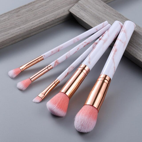 Fld 10 Pcs/8 Pcs Professionele Make-Up Borstel Set Gereedschap Powder Foundation Oogschaduw Lip Eyeliner Blush Marmer Gezicht Make-Up borstels