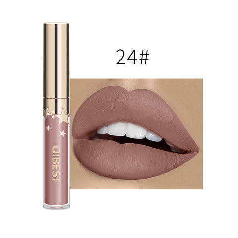 24 Color Lipsticks Matte Waterproof Red Lip Gloss Mate Makeup Long Lasting Nude Brown Women Lips Liquid Lipstick lápiz labial