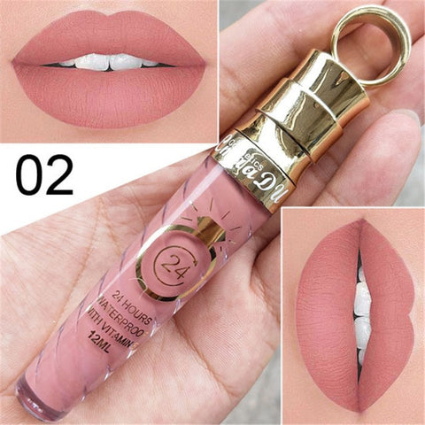 Maquillaje labios mate líquido lápiz labial de larga duración impermeable pigmento Sexy desnudo mate brillo de labios brillo de lujo maquillaje cosmético