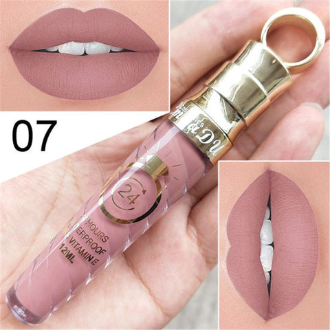 Maquillaje labios mate líquido lápiz labial de larga duración impermeable pigmento Sexy desnudo mate brillo de labios brillo de lujo maquillaje cosmético