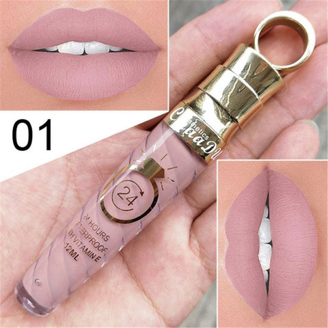 Maquillaje labios mate líquido lápiz labial de larga duración impermeable pigmento Sexy desnudo mate brillo de labios brillo de lujo maquillaje cosmético