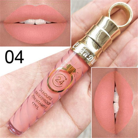 Maquillaje labios mate líquido lápiz labial de larga duración impermeable pigmento Sexy desnudo mate brillo de labios brillo de lujo maquillaje cosmético