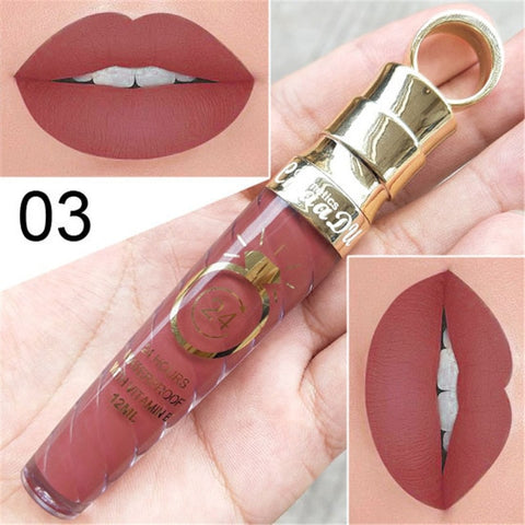 Maquillaje labios mate líquido lápiz labial de larga duración impermeable pigmento Sexy desnudo mate brillo de labios brillo de lujo maquillaje cosmético