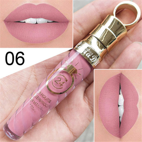 Maquillaje labios mate líquido lápiz labial de larga duración impermeable pigmento Sexy desnudo mate brillo de labios brillo de lujo maquillaje cosmético