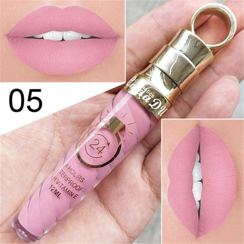 Maquillaje labios mate líquido lápiz labial de larga duración impermeable pigmento Sexy desnudo mate brillo de labios brillo de lujo maquillaje cosmético