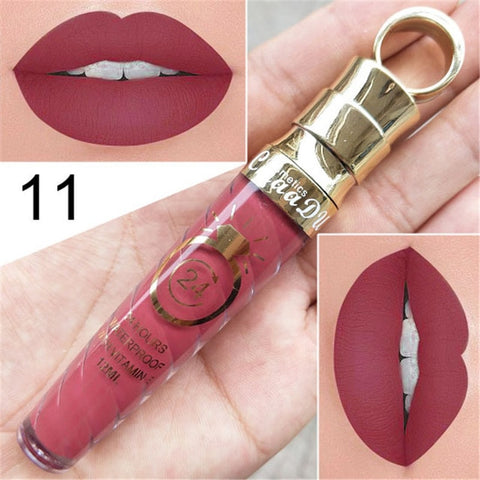 Maquillaje labios mate líquido lápiz labial de larga duración impermeable pigmento Sexy desnudo mate brillo de labios brillo de lujo maquillaje cosmético