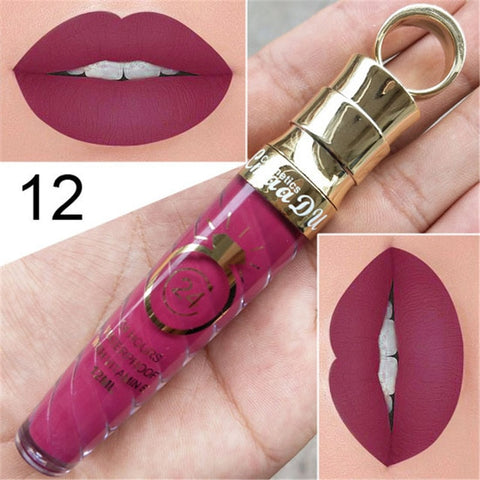 Maquillaje labios mate líquido lápiz labial de larga duración impermeable pigmento Sexy desnudo mate brillo de labios brillo de lujo maquillaje cosmético