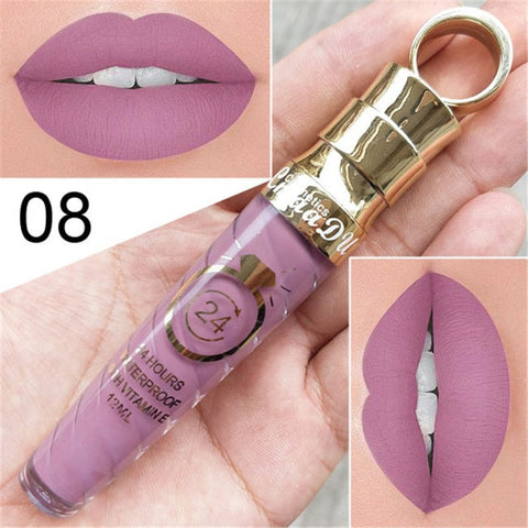 Maquillaje labios mate líquido lápiz labial de larga duración impermeable pigmento Sexy desnudo mate brillo de labios brillo de lujo maquillaje cosmético