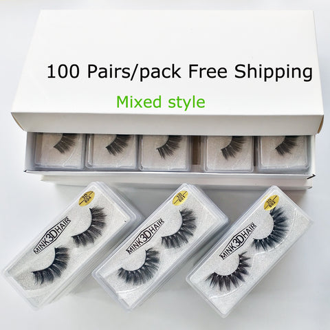 Wholesale Eyelashes 20/30/50/100 Pairs 3d Mink Lashes Natural False Eyelashes Hand Made Makeup Eye Lashes 3D Mink Eyelashes Bulk