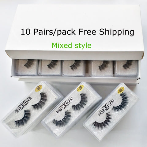 Wholesale Eyelashes 20/30/50/100 Pairs 3d Mink Lashes Natural False Eyelashes Hand Made Makeup Eye Lashes 3D Mink Eyelashes Bulk