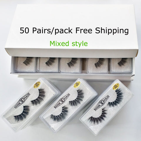 Wholesale Eyelashes 20/30/50/100 Pairs 3d Mink Lashes Natural False Eyelashes Hand Made Makeup Eye Lashes 3D Mink Eyelashes Bulk