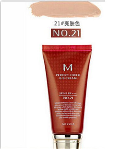 Missha M Perfect Cover BB Cream #21 Or #23 SPF42 Pa+++ 50Ml Korean Cosmetics Makeup Base CC Creams Whitening Original Package