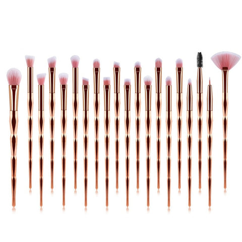 20Pcs Diamond Makeup Brushes Set Beauty Make Up Brush Tool Cosmetic Powder Foundation Blending Eye Shadow Eyebrow Eyelash Brush