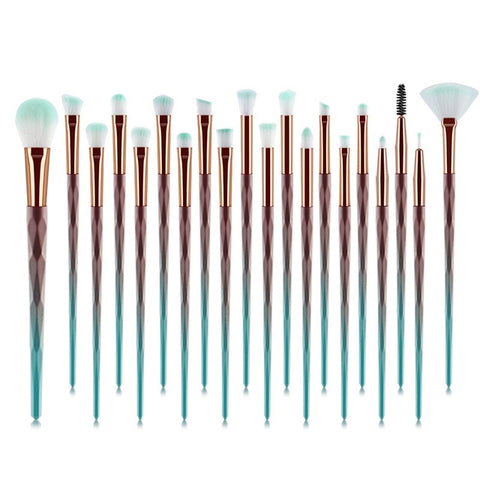 20Pcs Diamond Makeup Brushes Set Beauty Make Up Brush Tool Cosmetic Powder Foundation Blending Eye Shadow Eyebrow Eyelash Brush